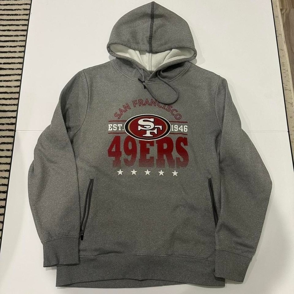 SF 49ers Grey Men's Medium Hoodie NFL team apparel pullover sweater
